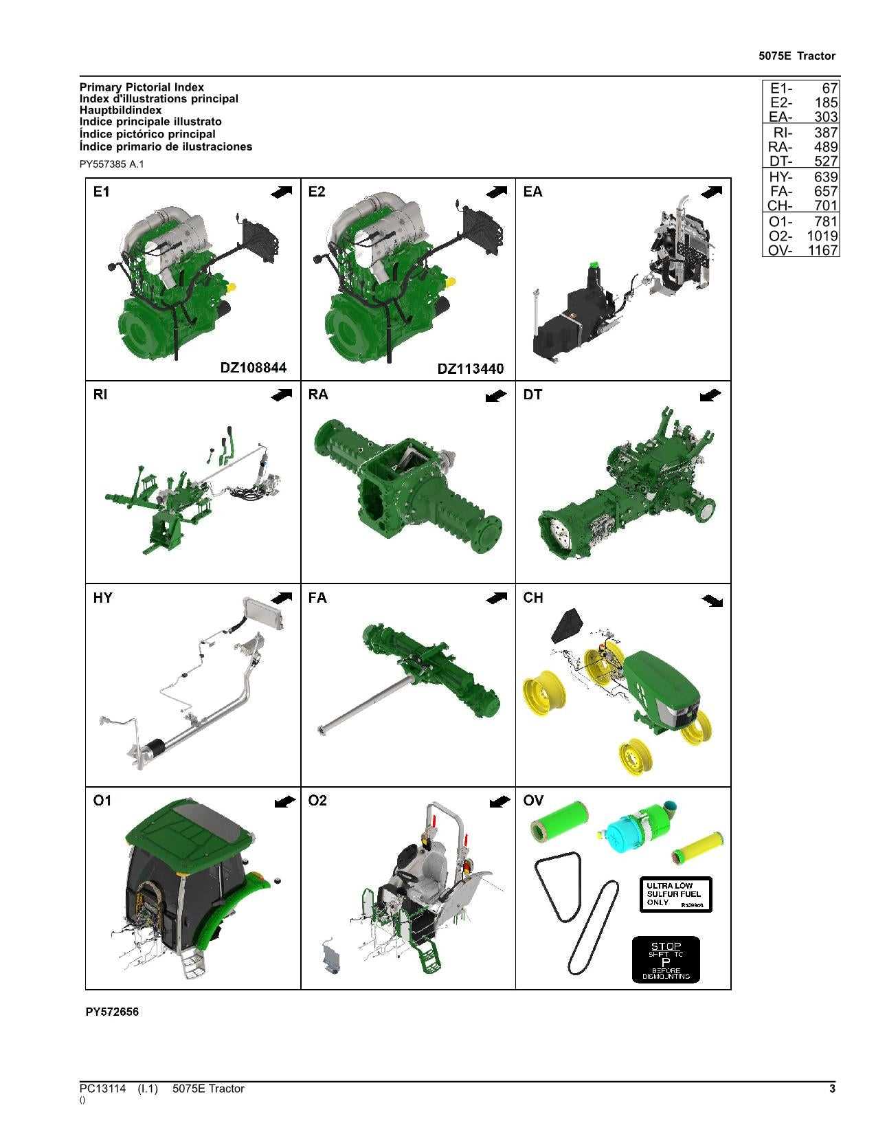 john deere 5075e parts diagram