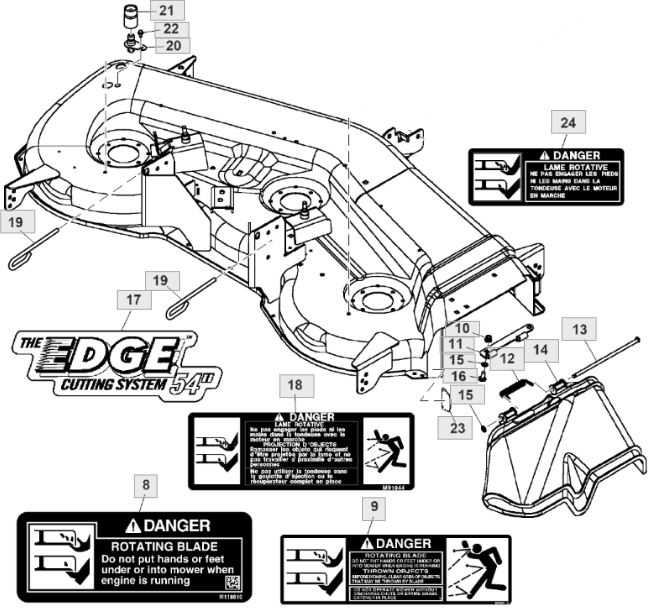 john deere 54 inch mower deck parts diagram