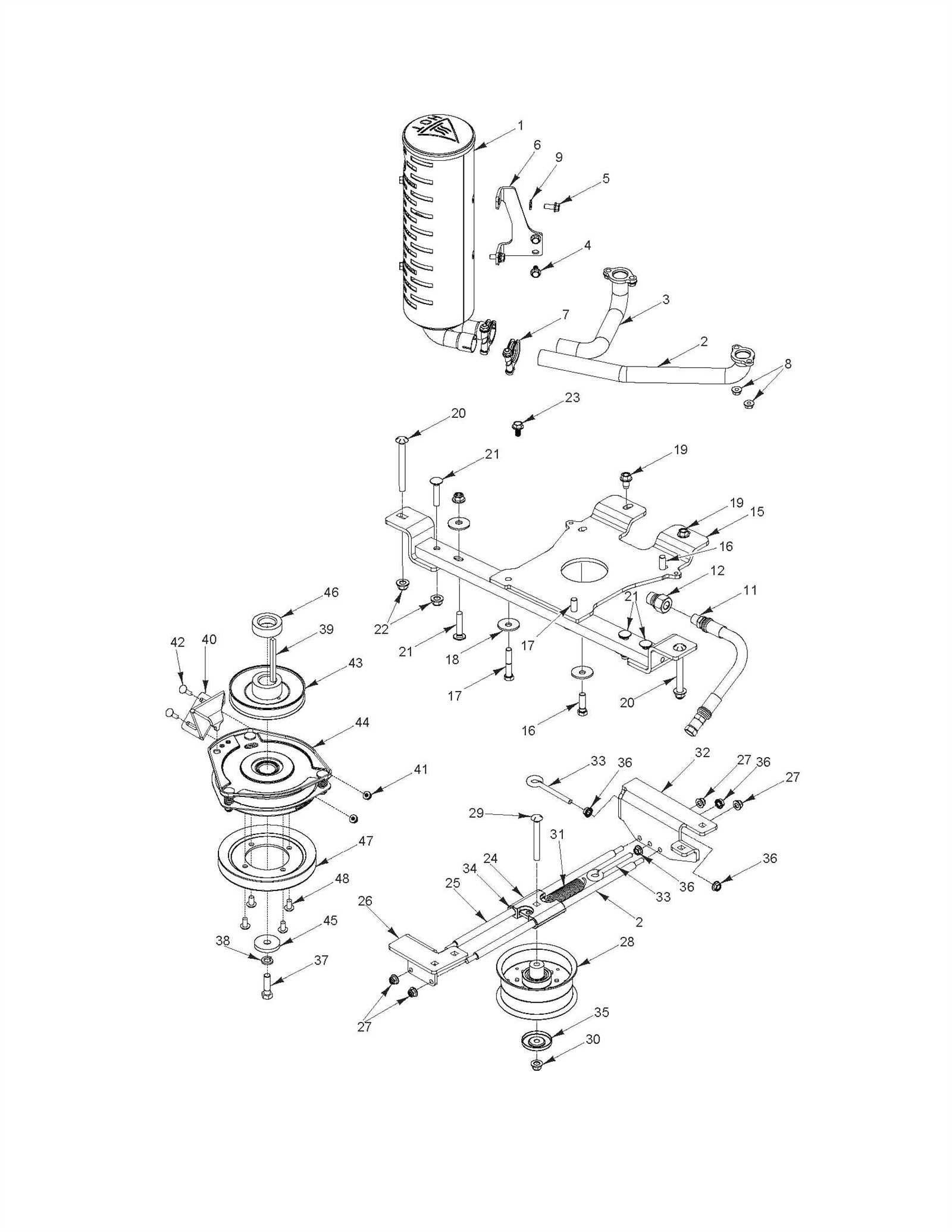 john deere 62c mower deck parts diagram