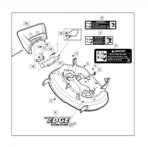 john deere x300 42 inch mower deck parts diagram