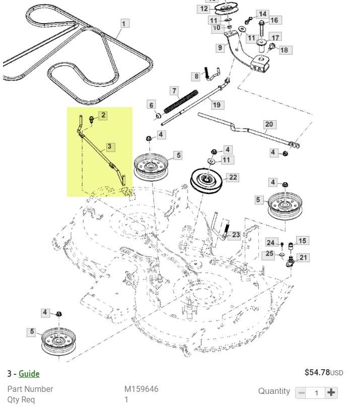 john deere x300 42 inch mower deck parts diagram