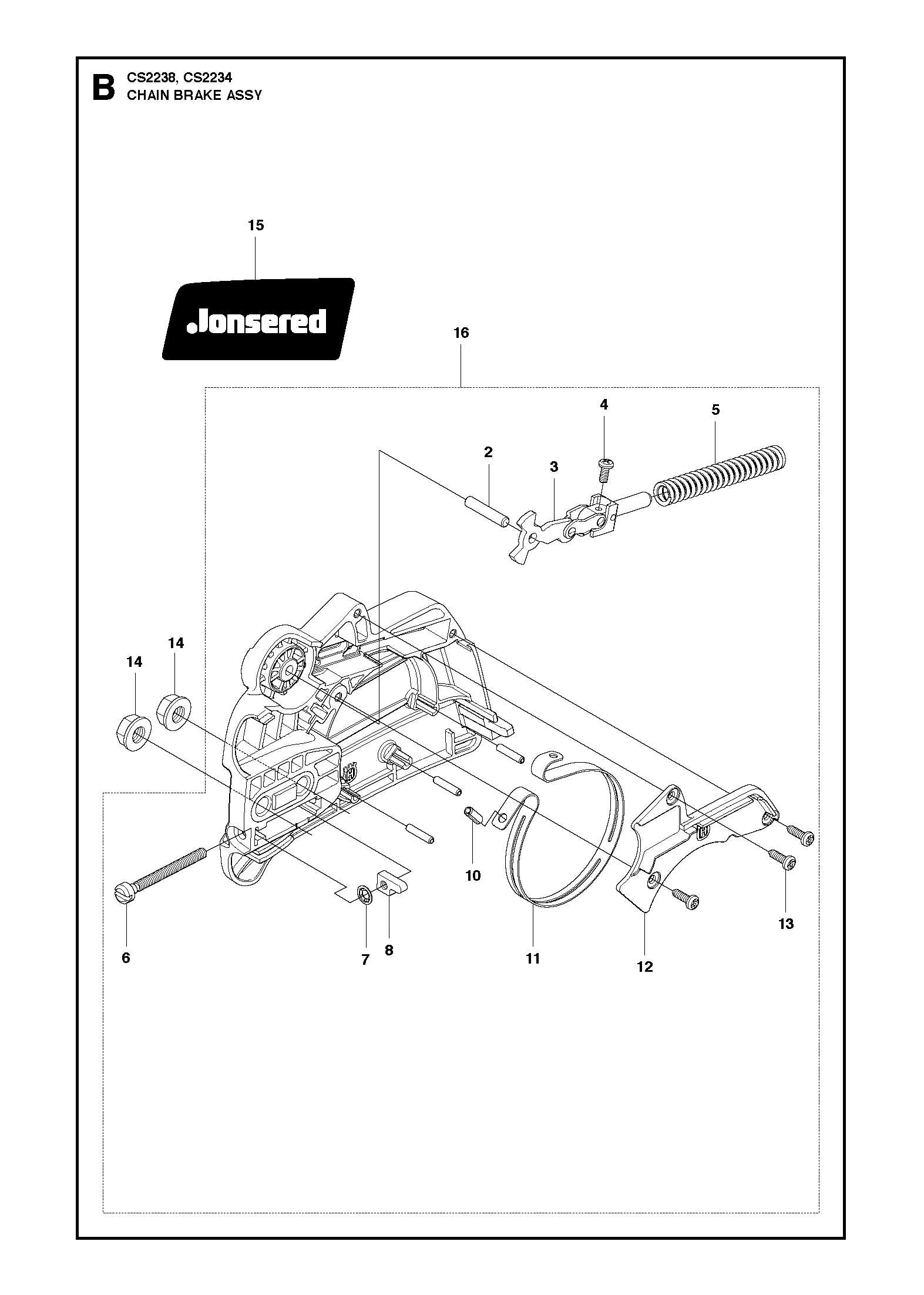 jonsered chainsaw parts diagram