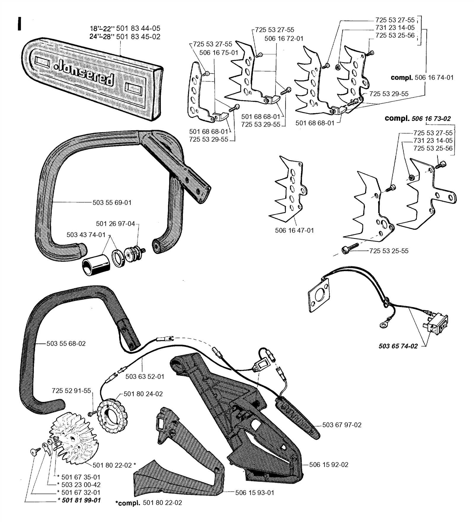 jonsered chainsaw parts diagram