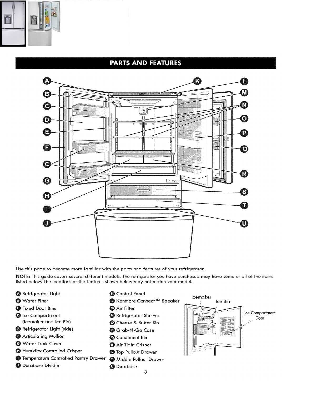 kenmore freezer parts diagram