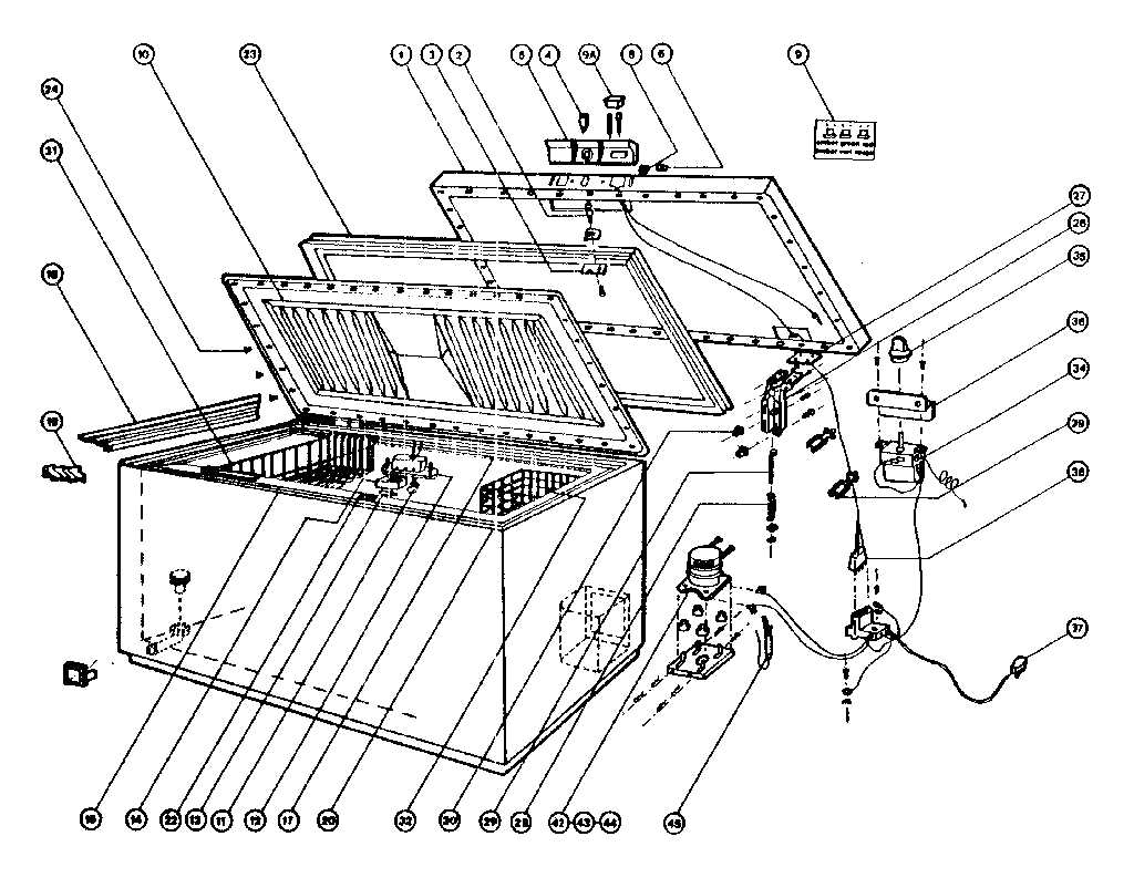 kenmore freezer parts diagram