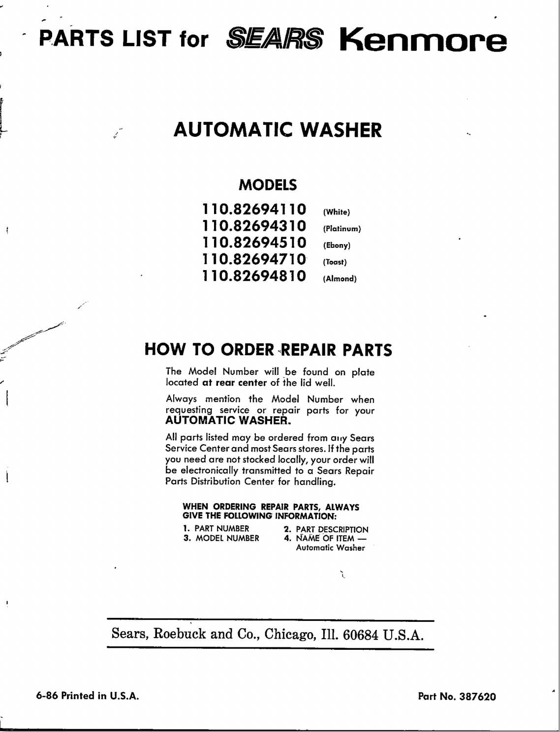 kenmore top load washer parts diagram