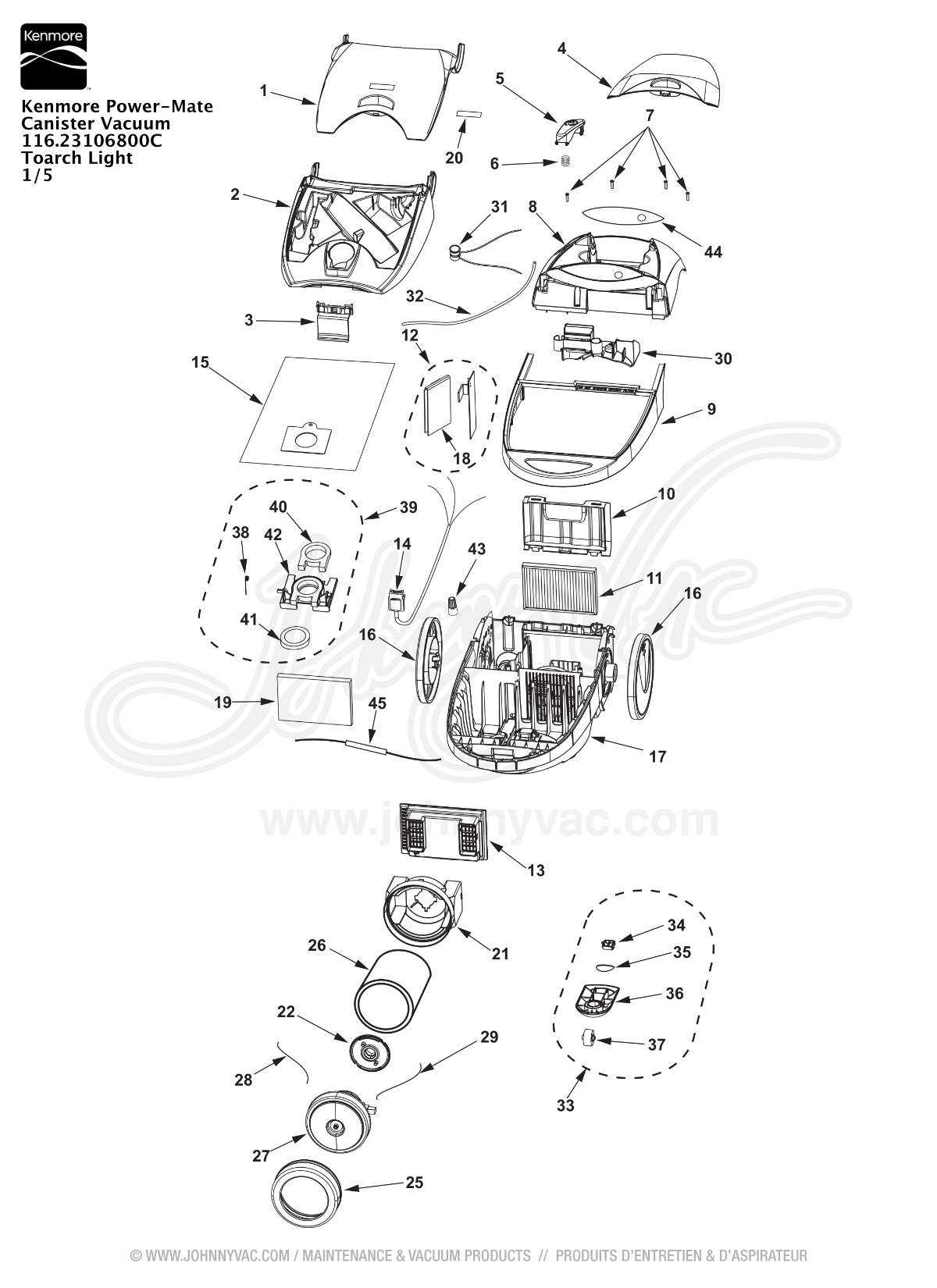 kenmore vacuum parts diagram