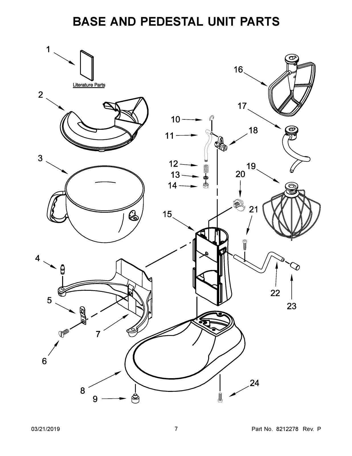 kitchen aid mixer parts diagram