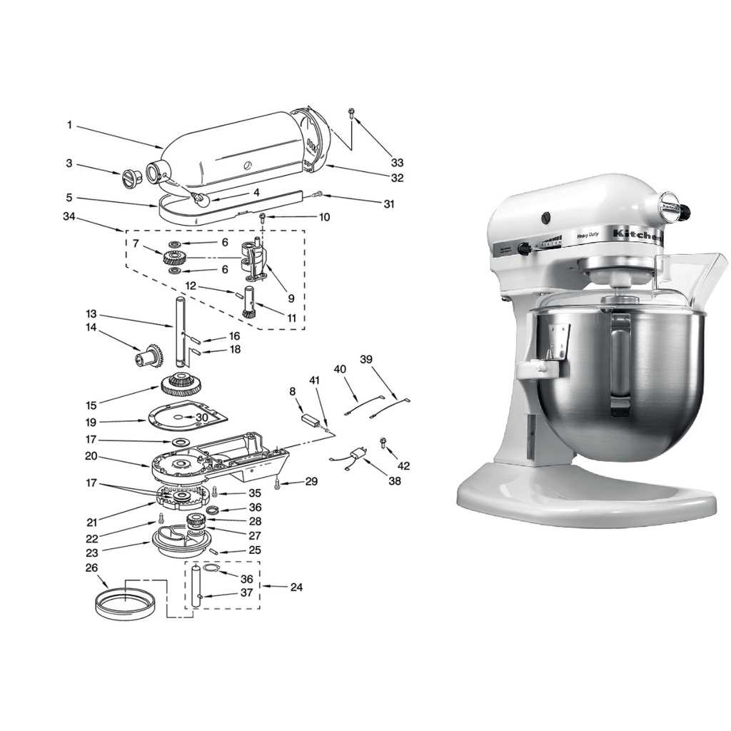 kitchenaid k45ss parts diagram