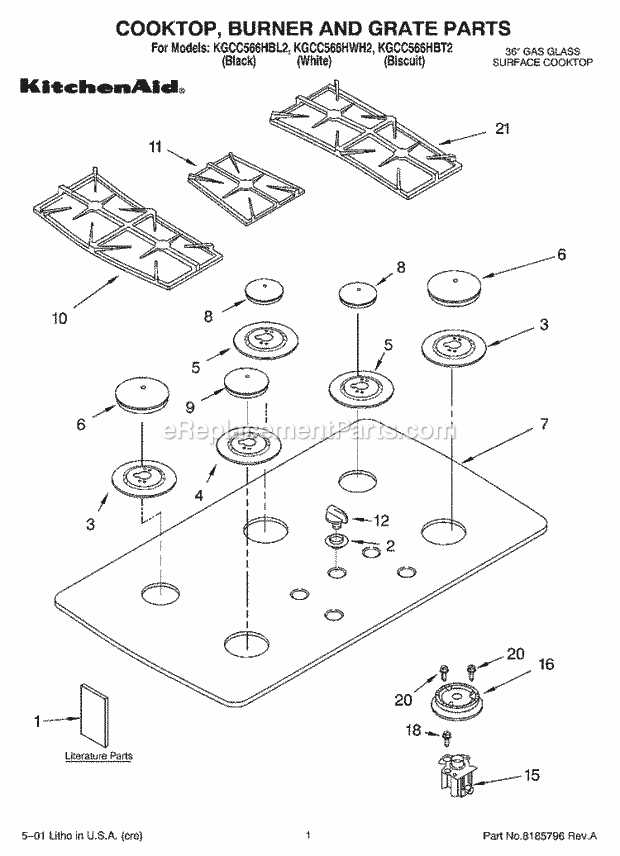 kitchenaid stove parts diagram