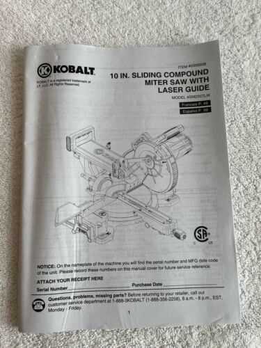 kobalt table saw parts diagram