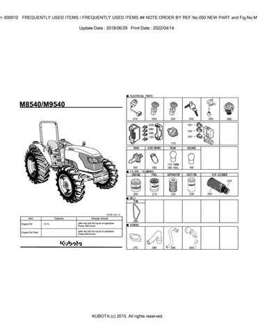 kubota m9540 parts diagram