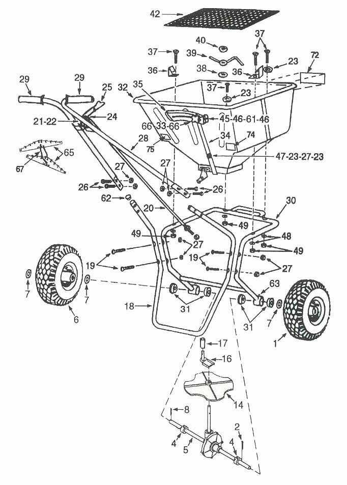 lesco 80 lb spreader parts diagram