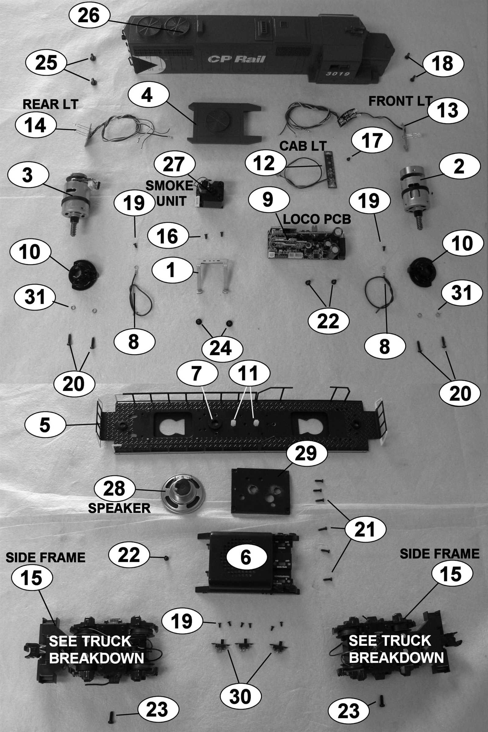 lionel train parts diagram