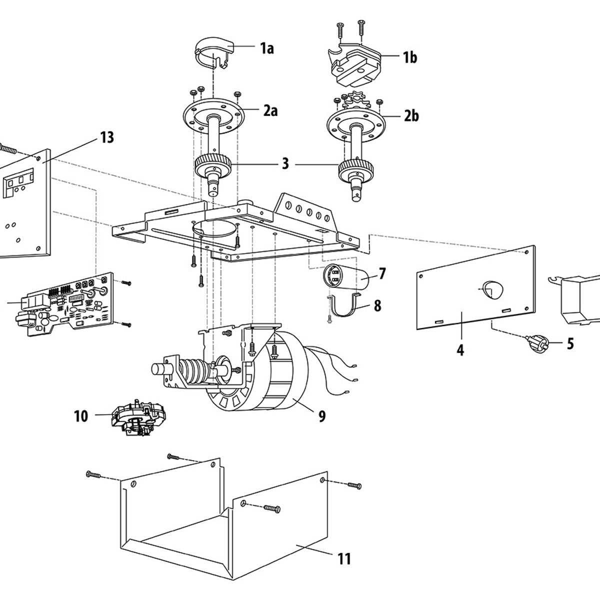 manual garage door parts diagram