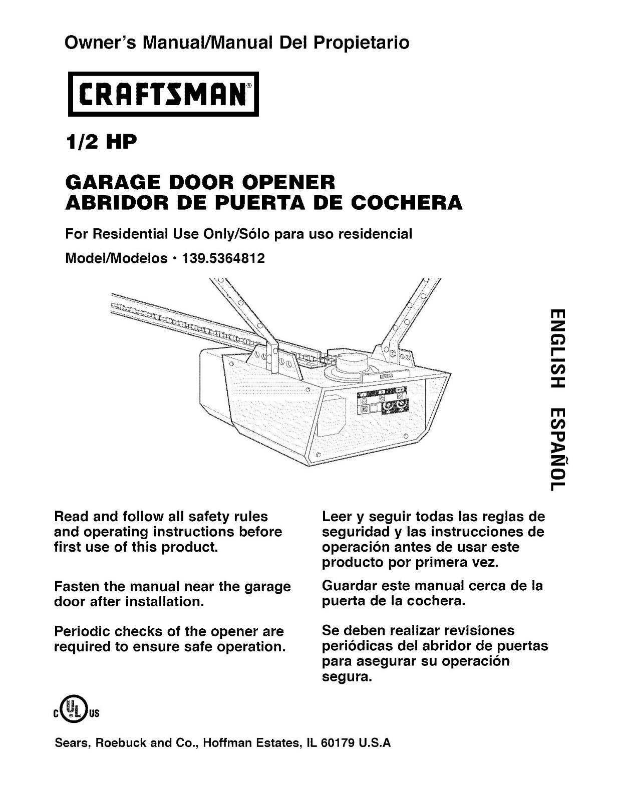 manual garage door parts diagram