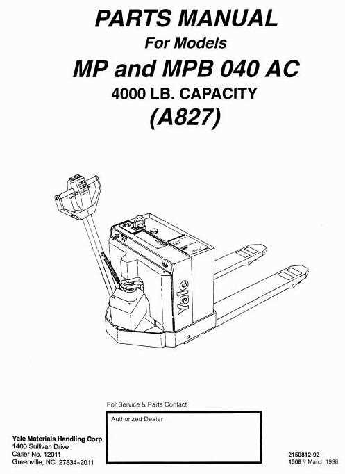 manual pallet jack parts diagram