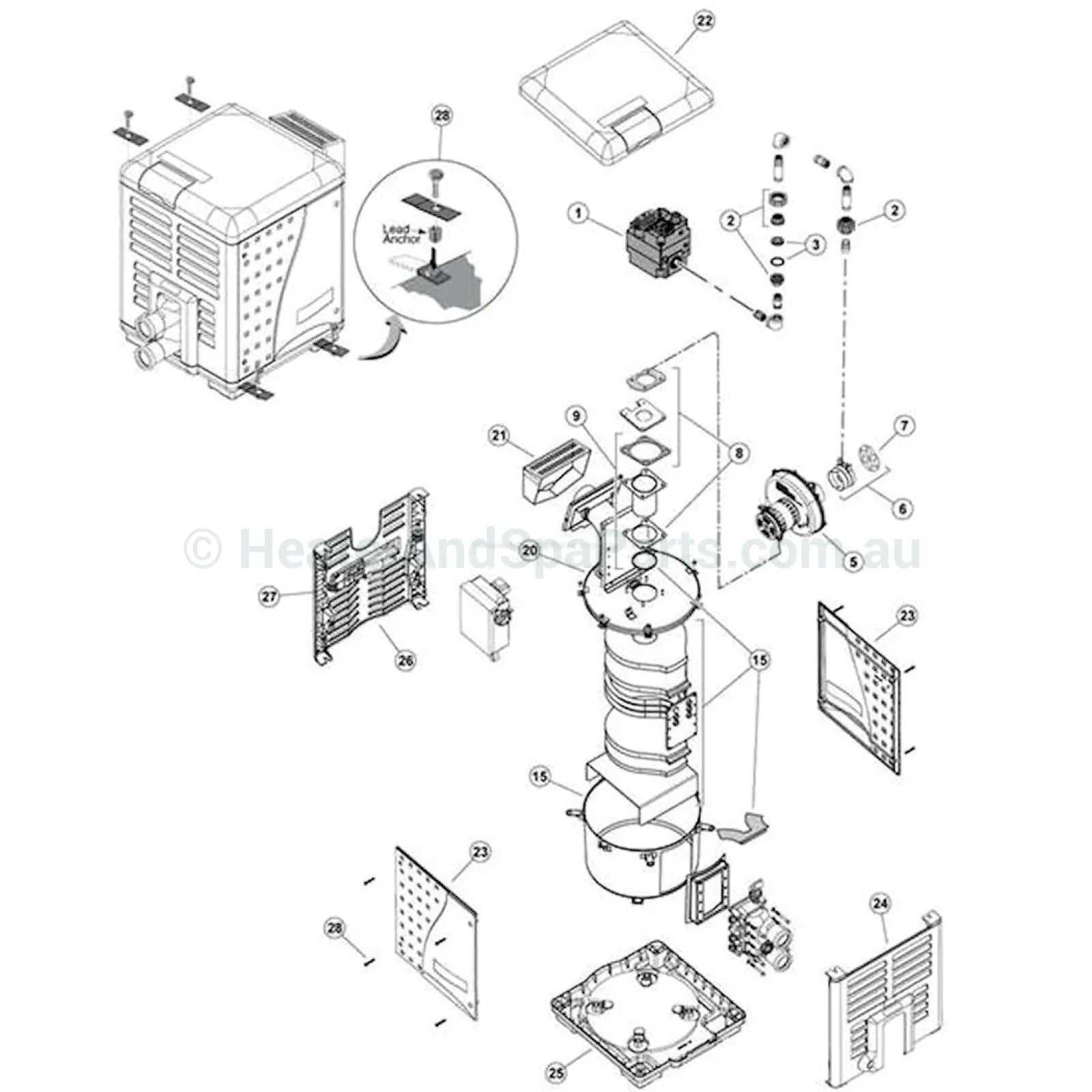 master heater parts diagram