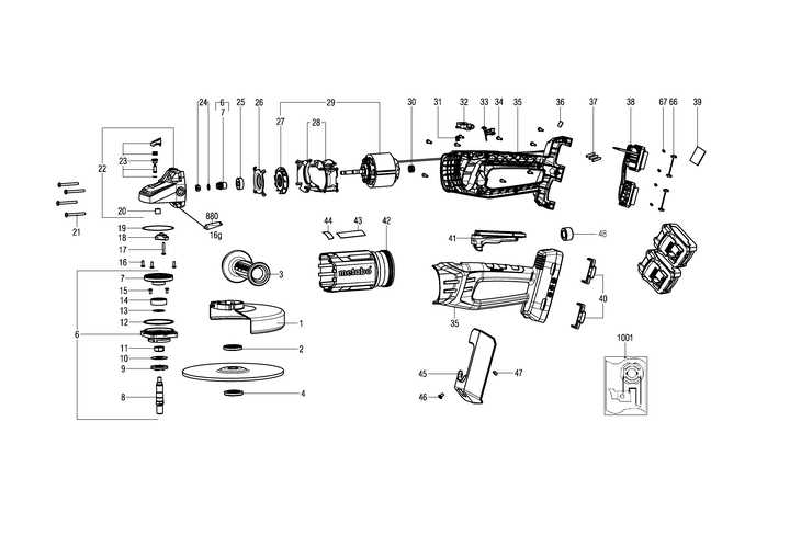 metabo grinder parts diagram