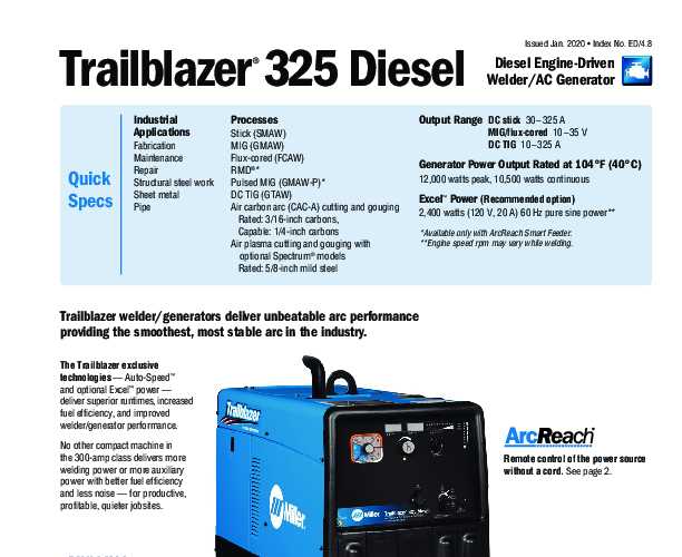 miller trailblazer 325 parts diagram