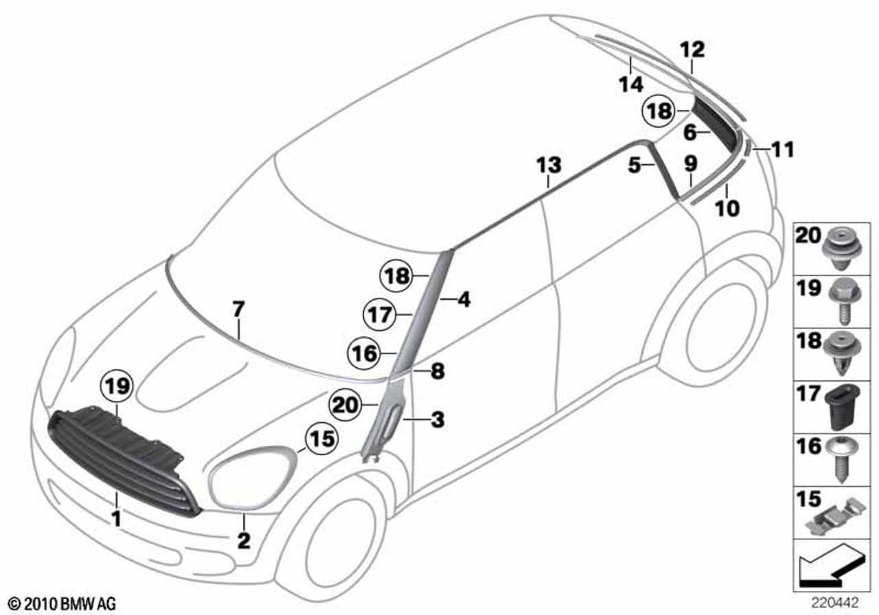 mini cooper parts diagram