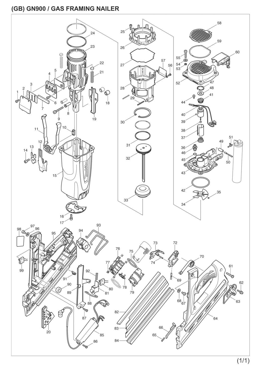 nail gun parts diagram