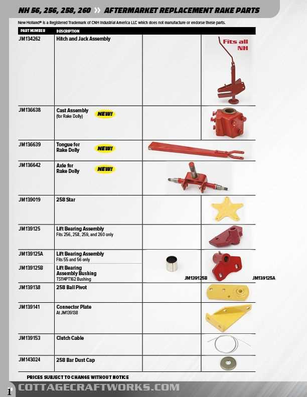 new holland 256 hay rake parts diagram