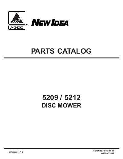 new idea 5209 discbine parts diagram