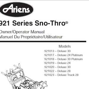 old ariens snowblower parts diagram