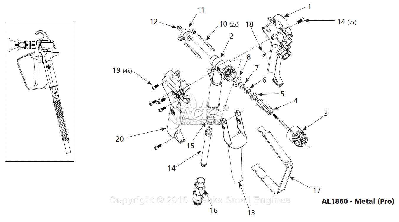 paint spray gun parts diagram