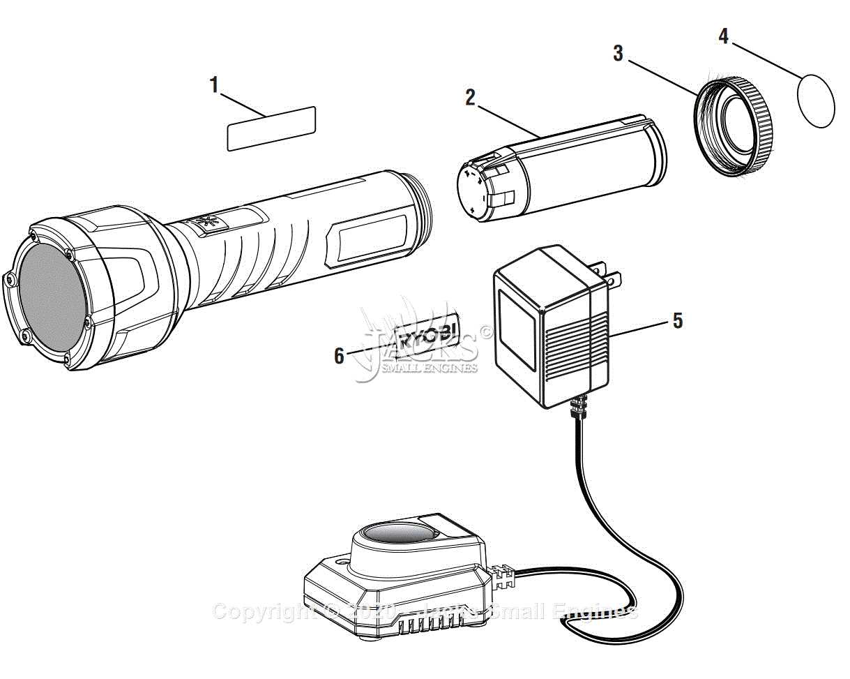 parts of a flashlight diagram