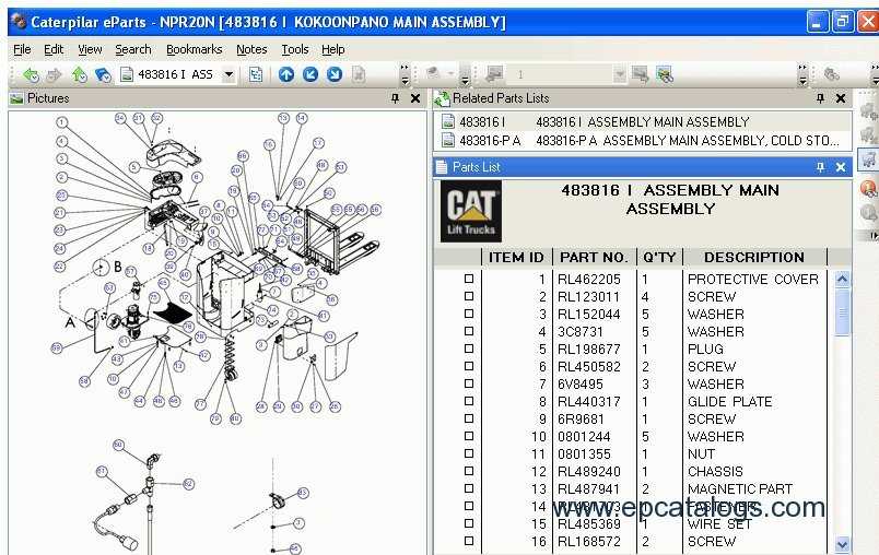 parts of a forklift diagram