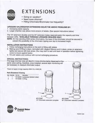 pentair 300 chlorinator parts diagram