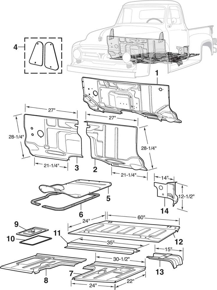 pickup truck body parts diagram