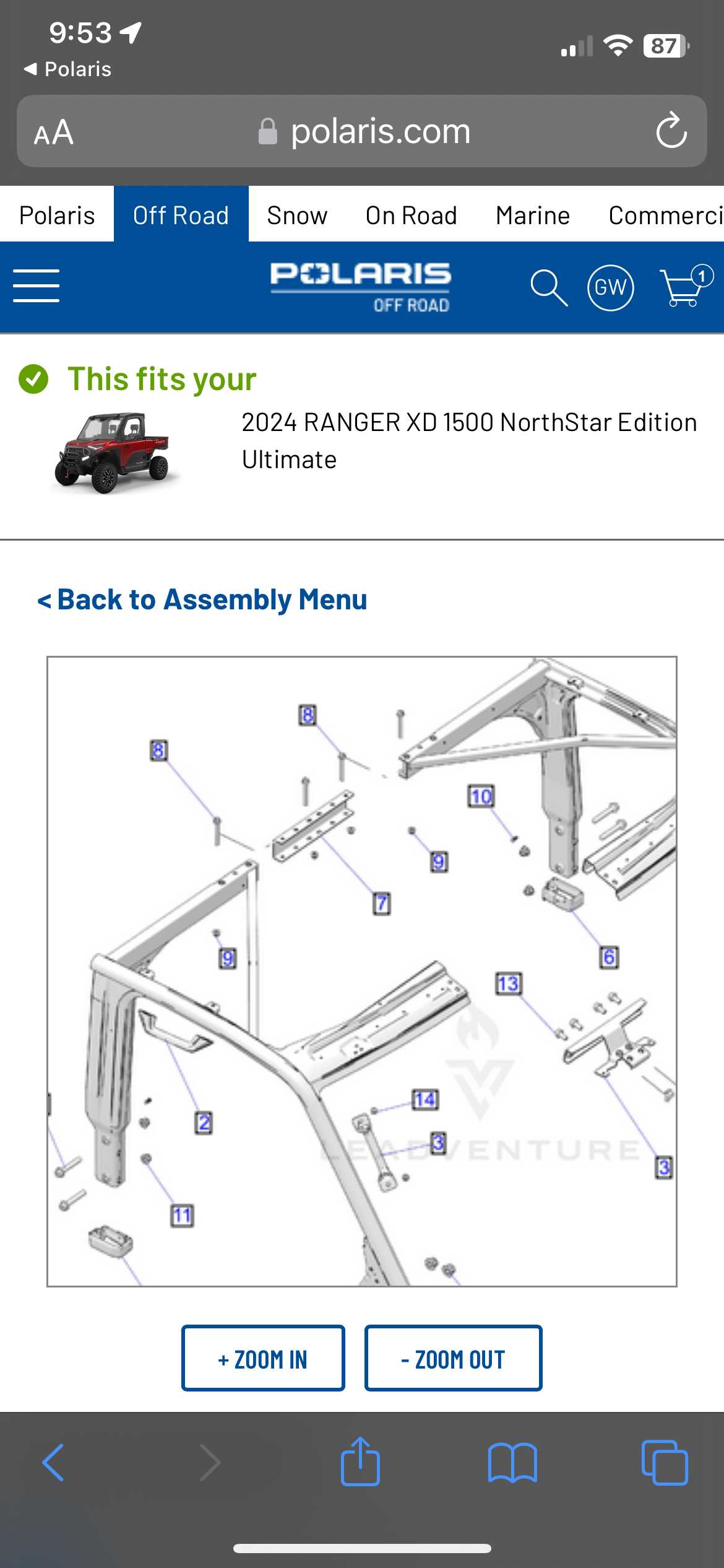 polaris ranger 1000 parts diagram