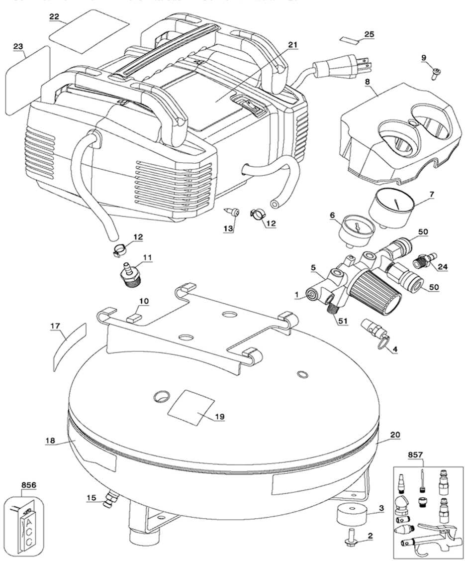 porter cable air compressor parts diagram