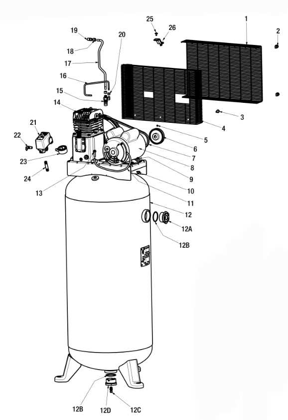 porter cable air compressor parts diagram