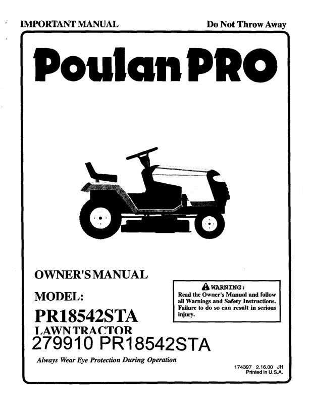 poulan pro 42 inch riding mower parts diagram