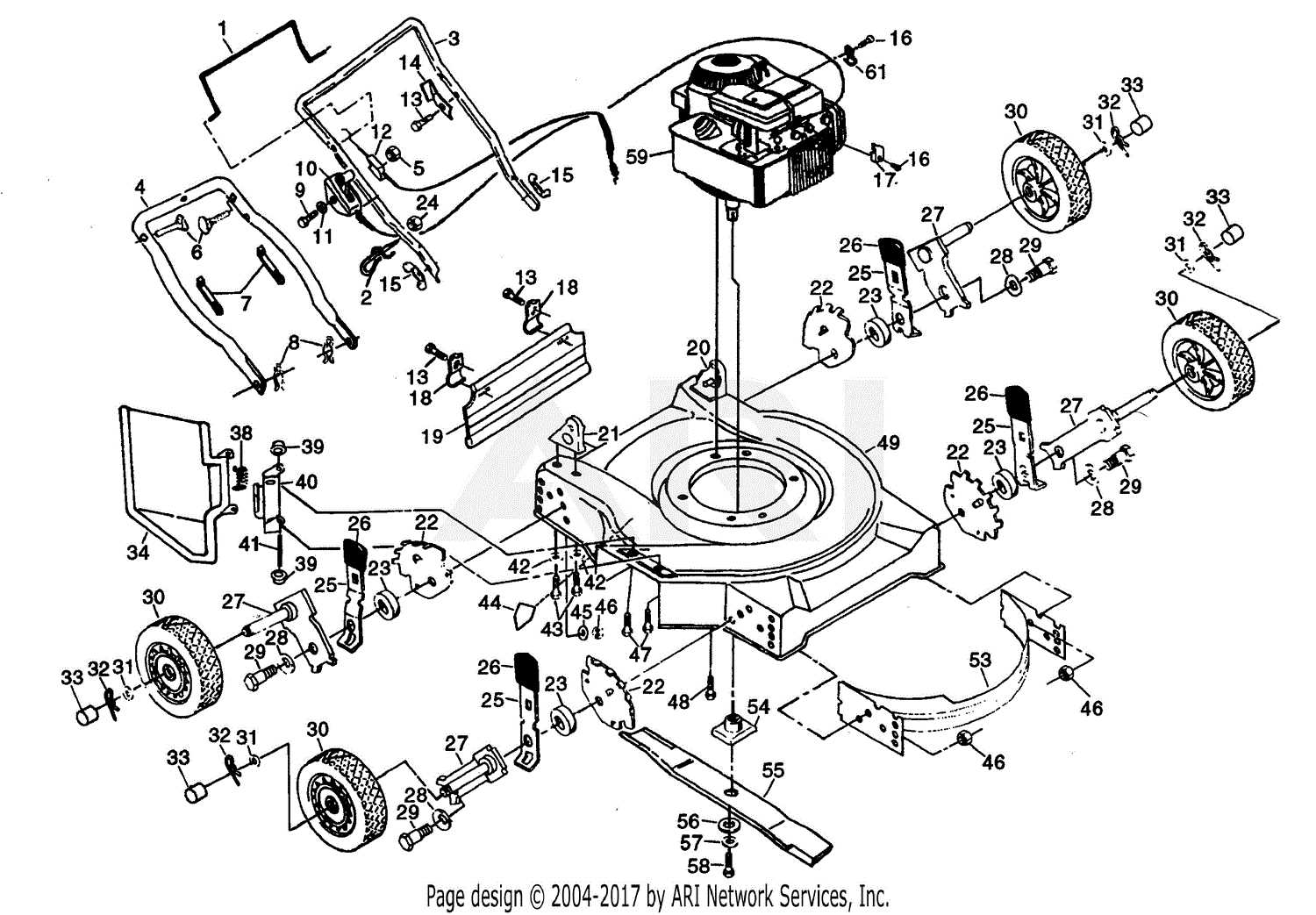 poulan pro riding mower parts diagram