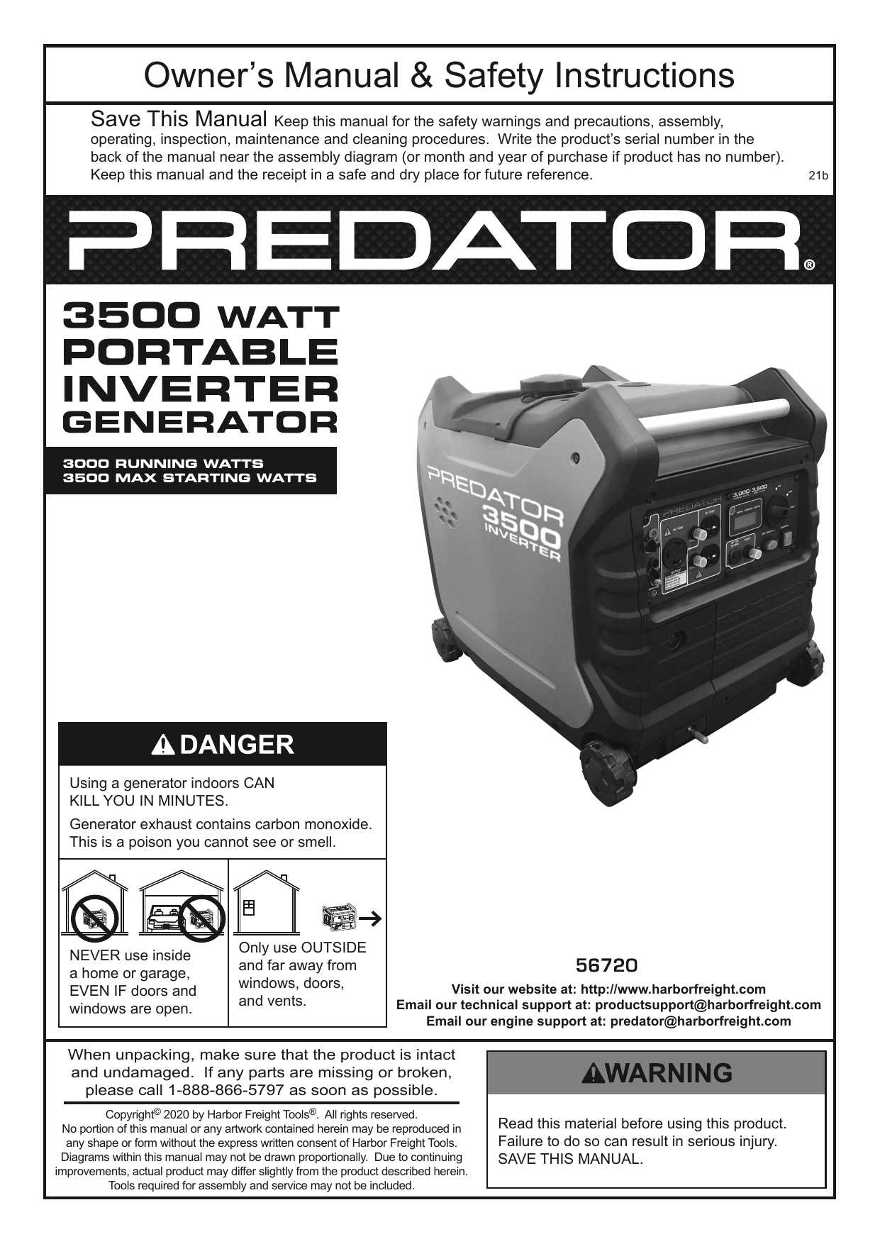 predator 3500 generator parts diagram