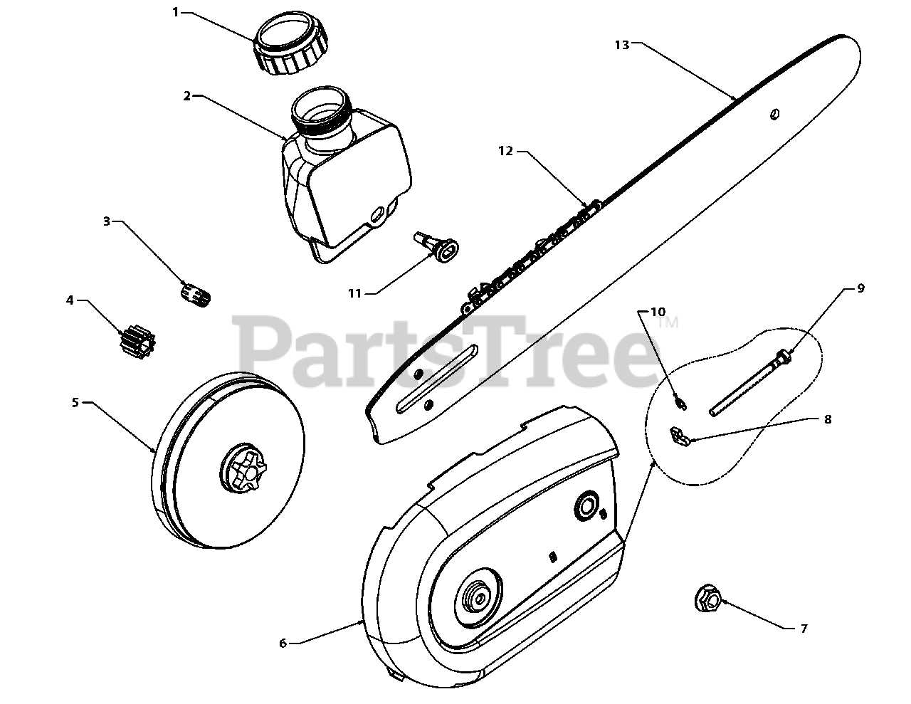 remington electric chainsaw parts diagram