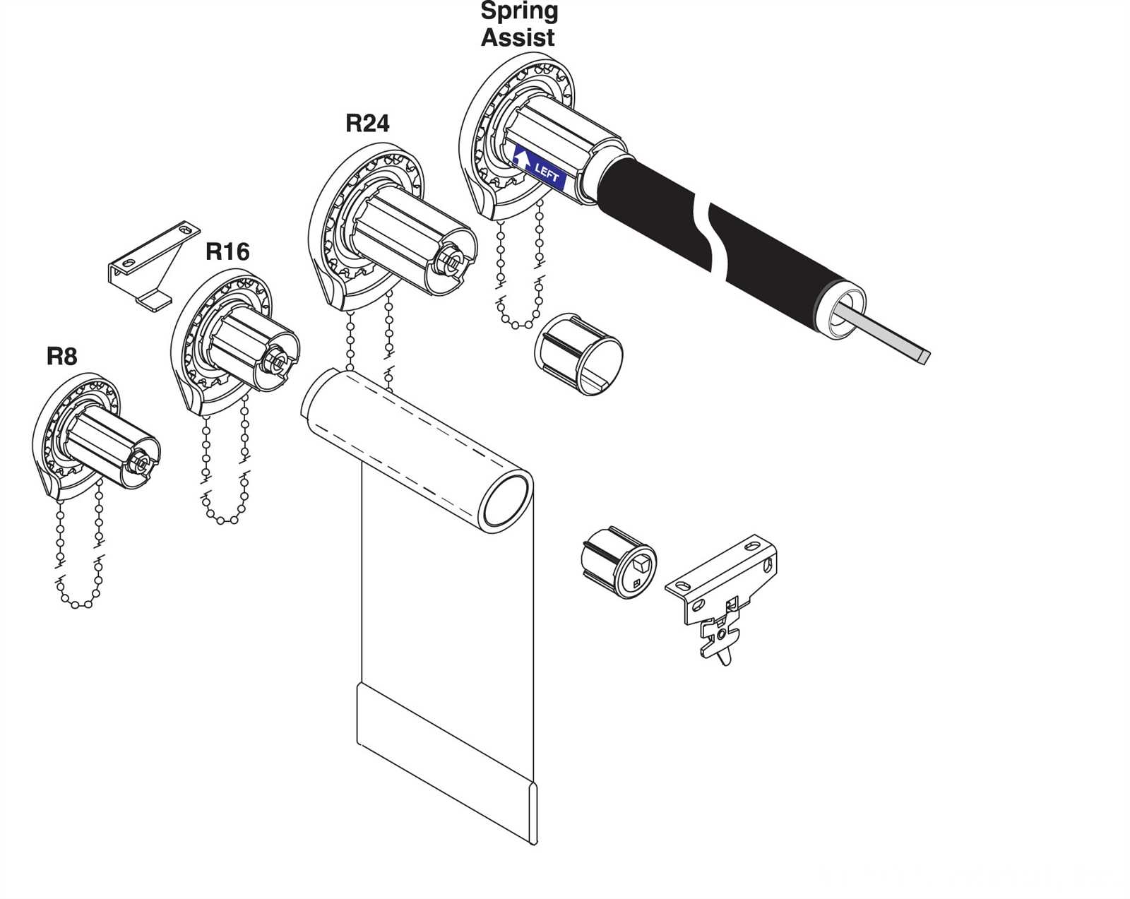 roller shade parts diagram