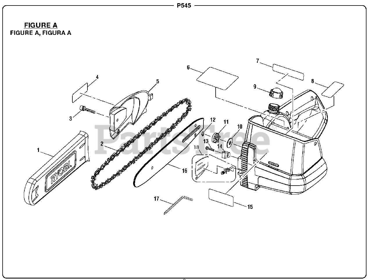 ryobi chainsaw parts diagram