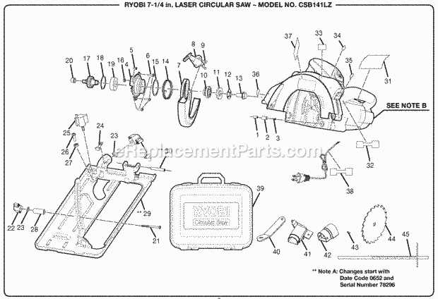 ryobi circular saw parts diagram