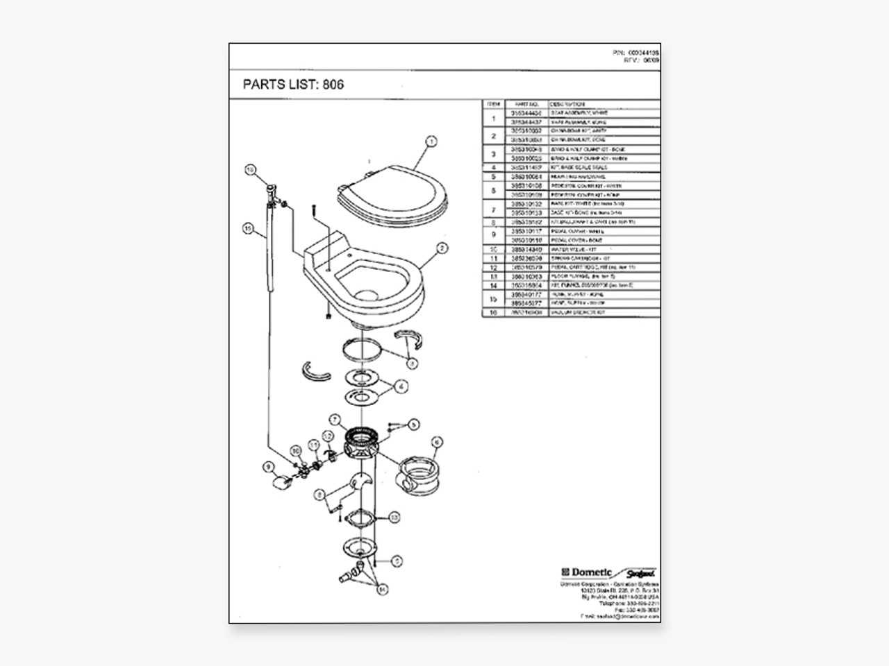 sealand toilet parts diagram