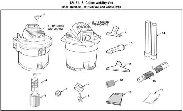 shop vac parts diagram