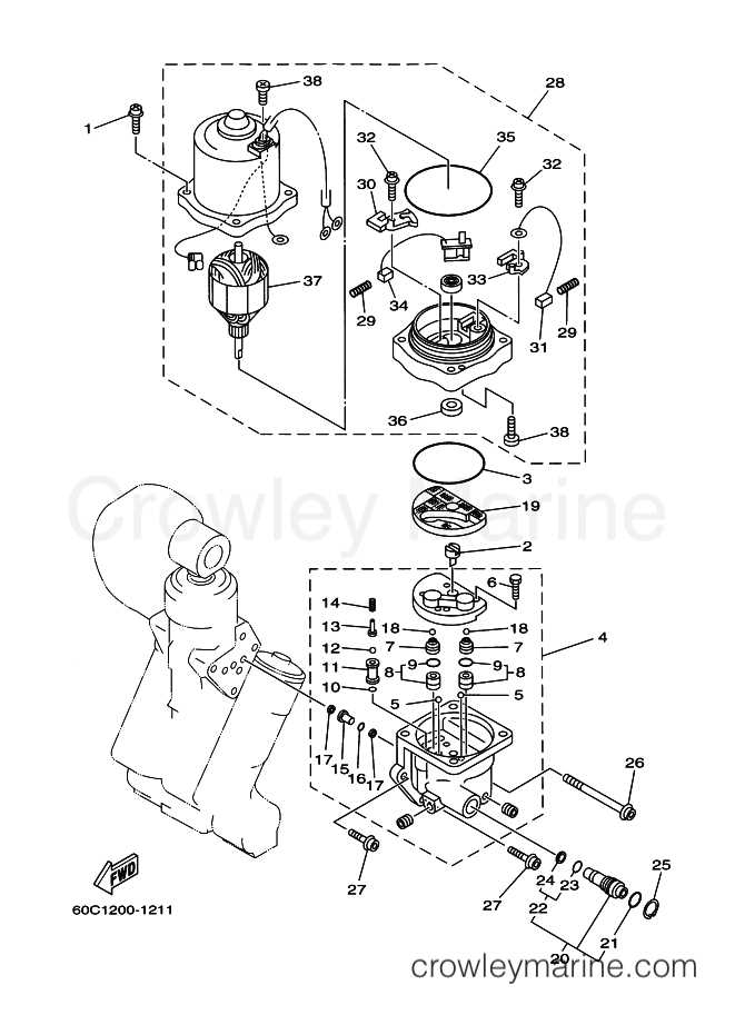 showa trim and tilt parts diagram