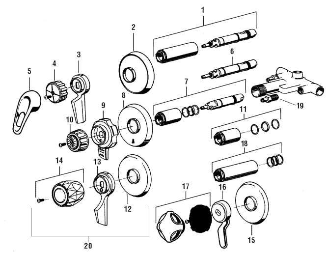 shower valve parts diagram