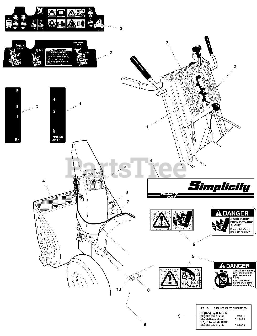 simplicity snow thrower parts diagram