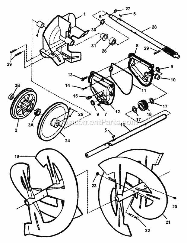 snapper snow blower parts diagram